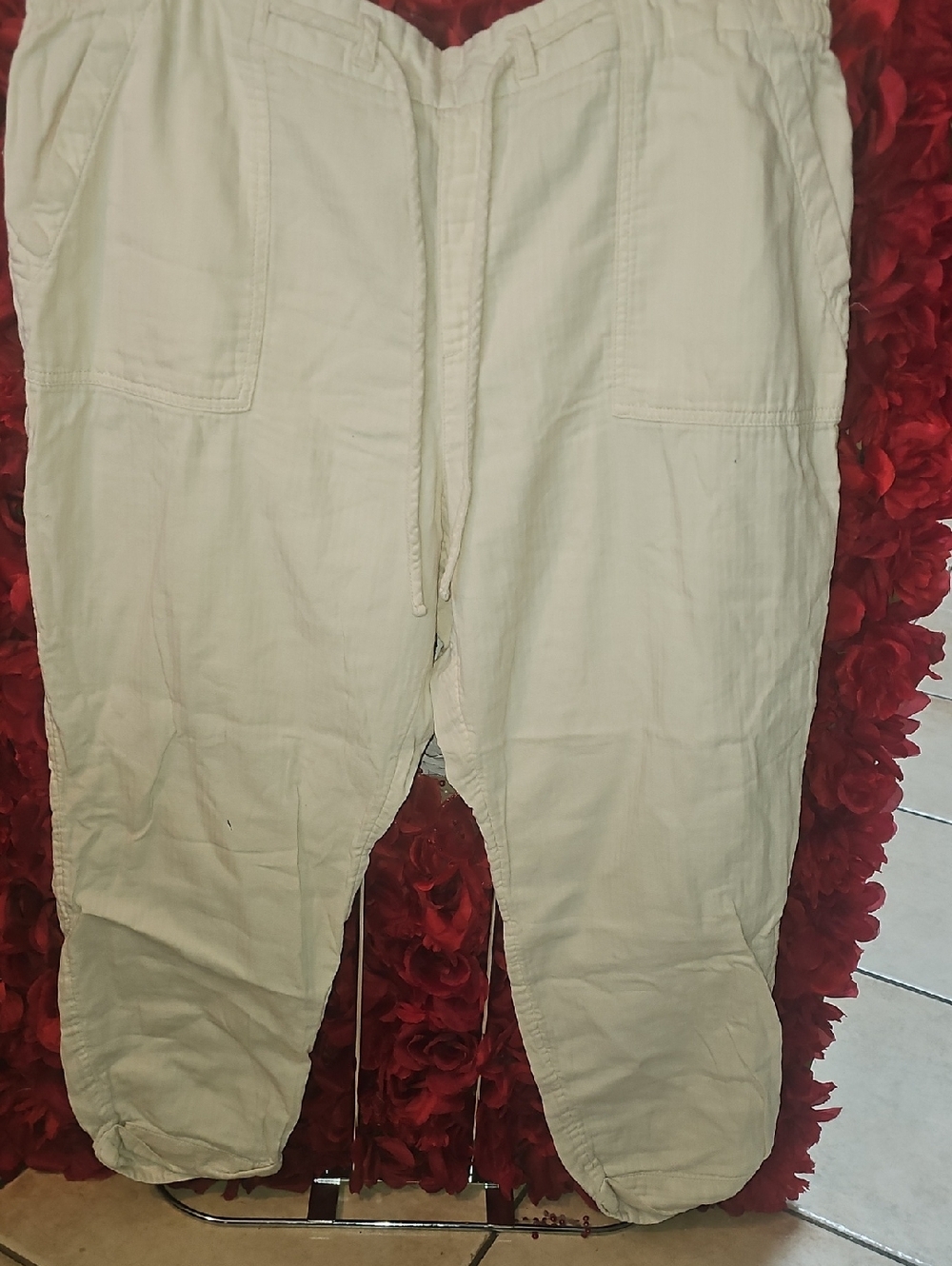 Old Navy Women's Drawstring Lounge Pants Joggers in Cream Size Xlarge